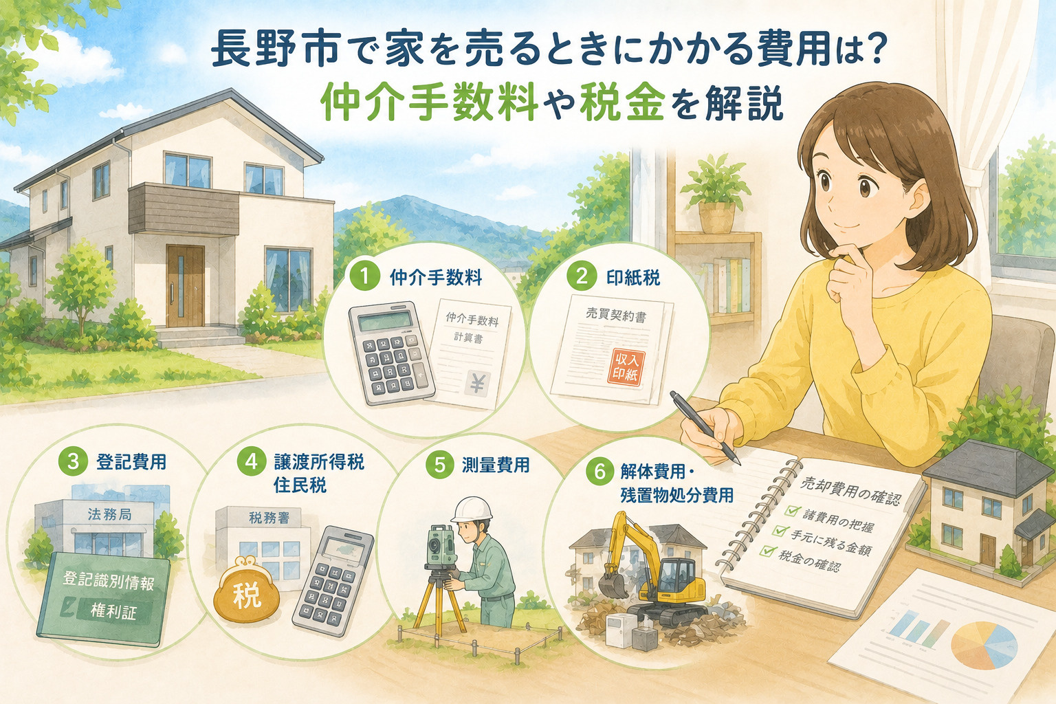 長野市で家を売るときにかかる費用は？仲介手数料や税金を解説の画像