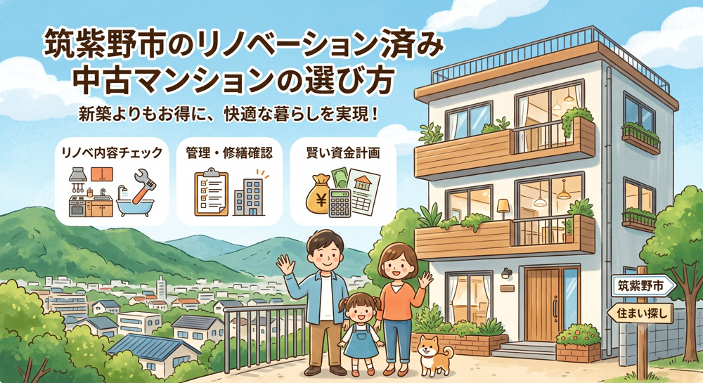 筑紫野市で探すリノベーション済み中古マンション！価格相場と選び方のポイントを解説の画像