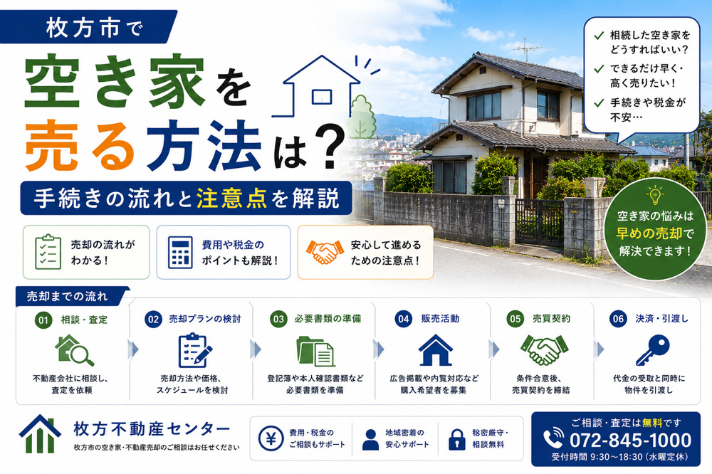 枚方市で空き家を売る方法は？手続きの流れと注意点を解説の画像