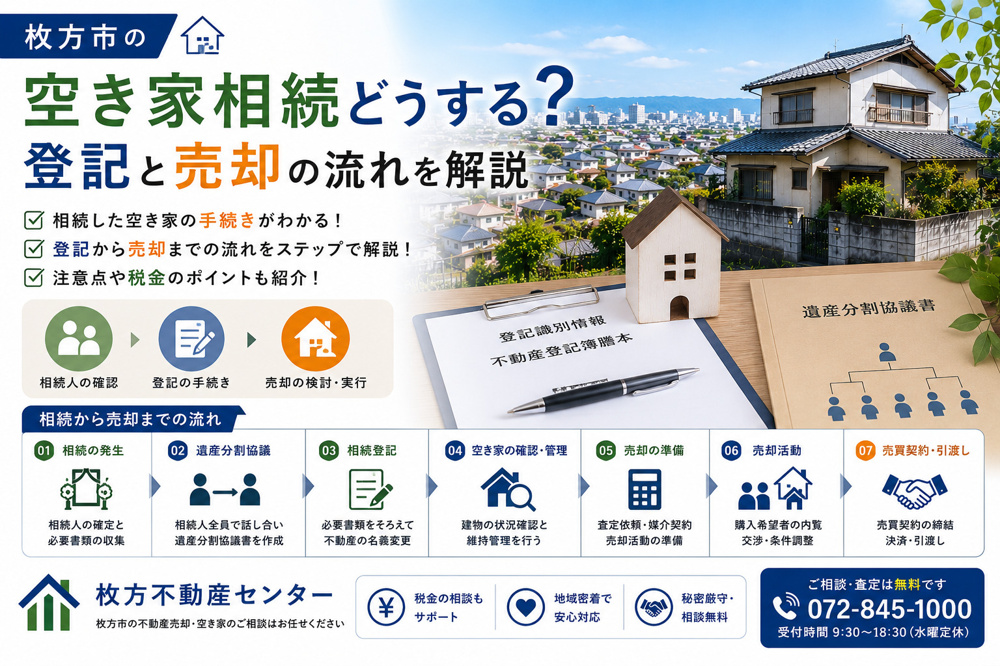 枚方市の空き家相続どうする？登記と売却の流れを解説の画像