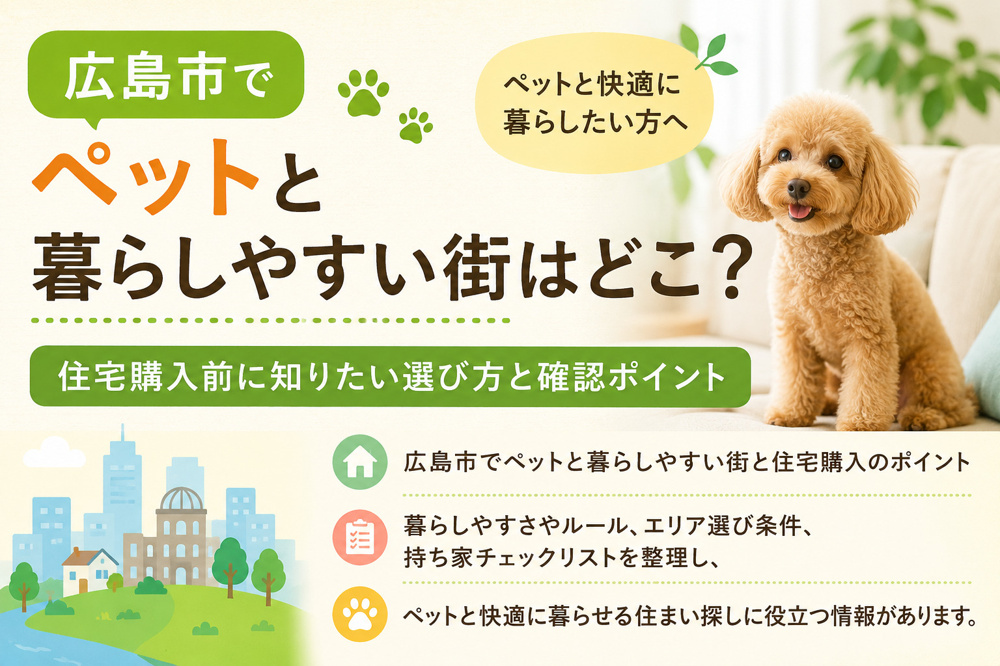 広島市でペットと暮らしやすい街はどこ？住宅購入前に知りたい選び方と確認ポイントの画像