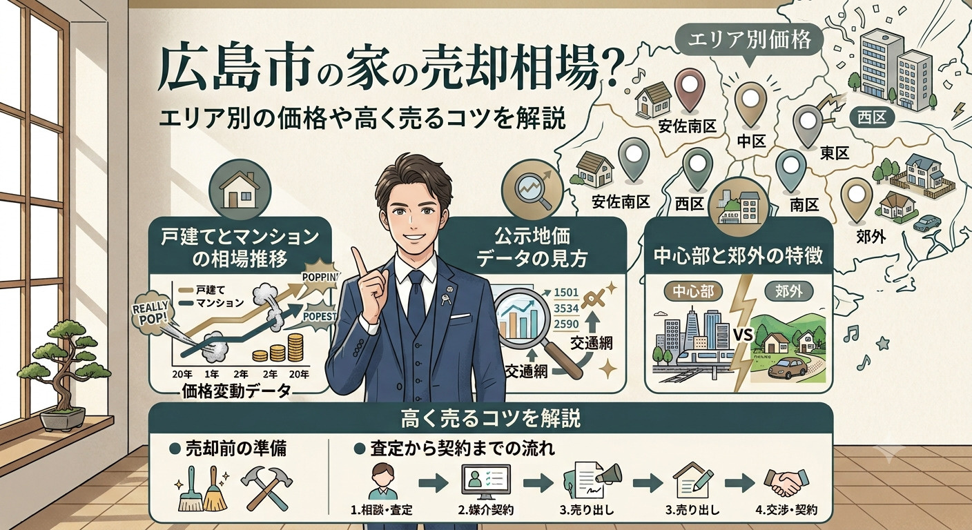 広島市の家の売却相場は？エリア別の価格や高く売るコツを解説の画像