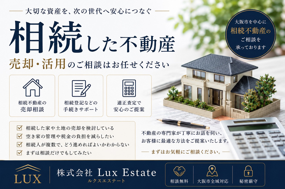 大阪市で相続した不動産を売却する流れ　手続き・費用・注意点をわかりやすく解説の画像