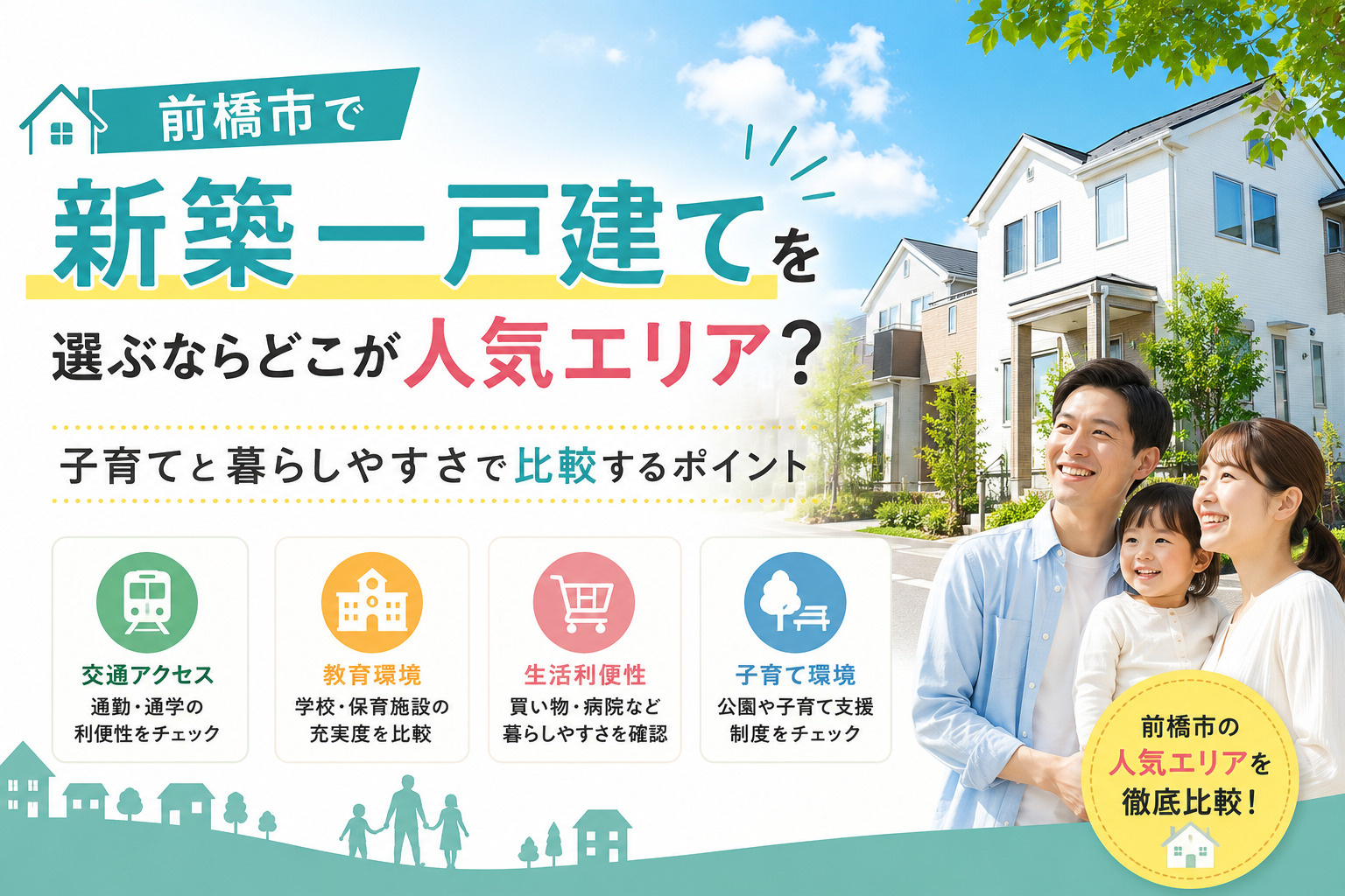 前橋市で新築一戸建てを選ぶならどこが人気エリア？子育てと暮らしやすさで比較するポイントの画像