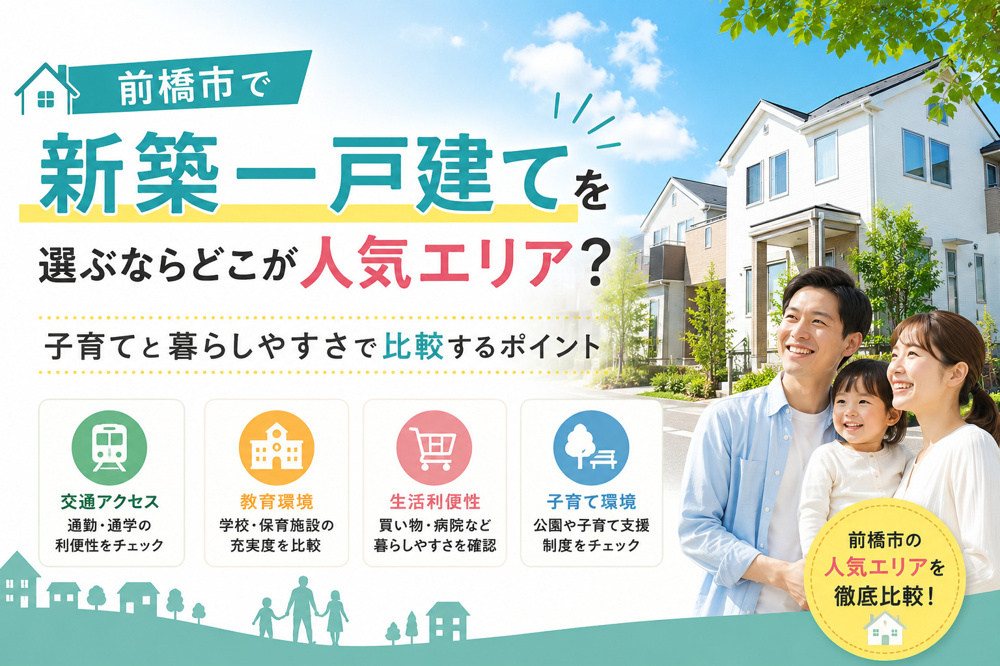 前橋市で新築一戸建てを選ぶならどこが人気エリア？子育てと暮らしやすさで比較するポイントの画像