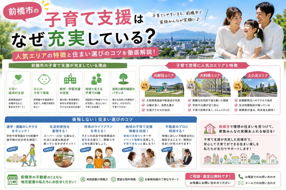前橋市の子育て支援はなぜ充実している？人気エリアの特徴と住まい選びのコツの画像