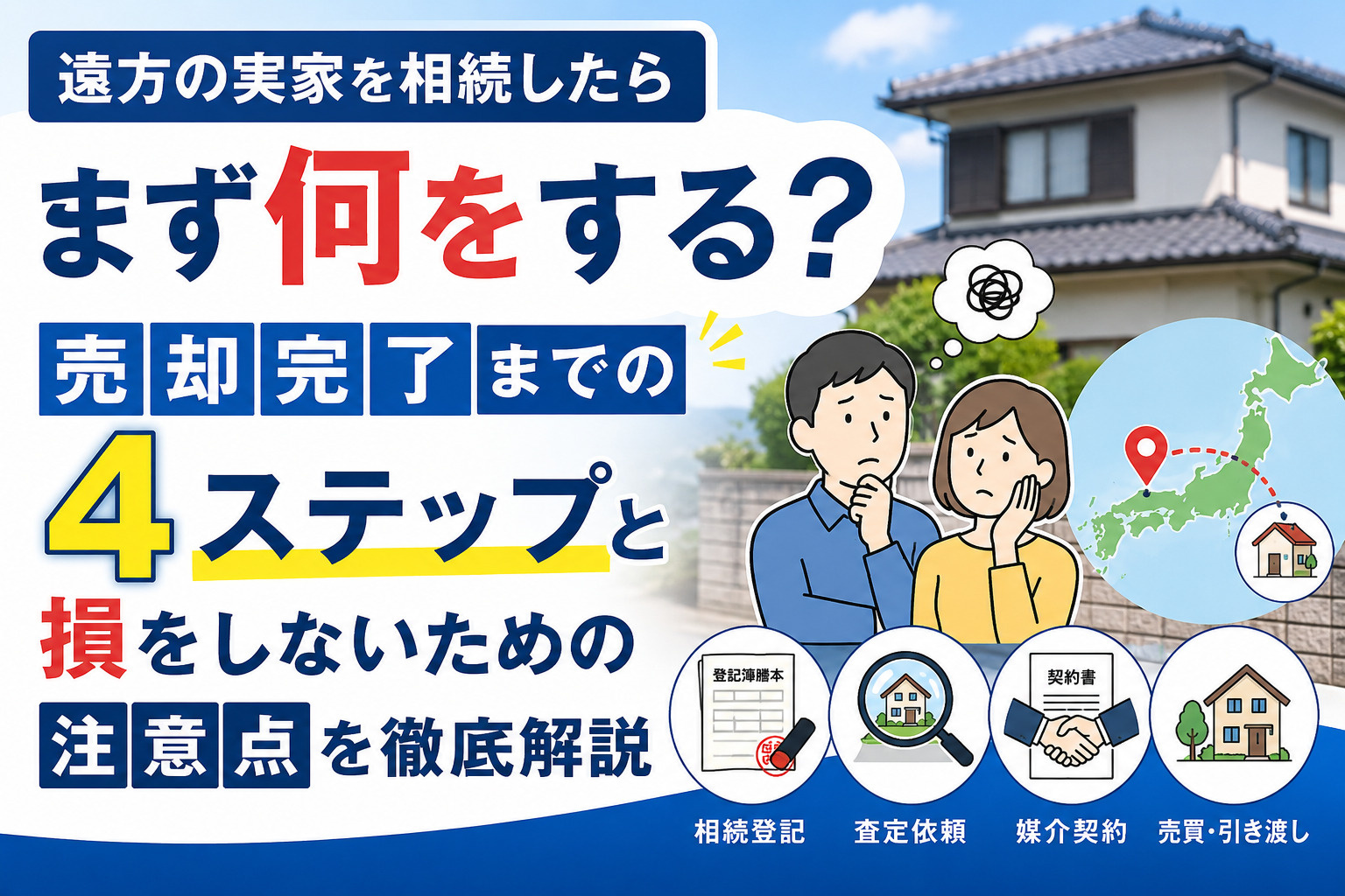 【豊明市版】遠方の実家を相続したらまず何をする？ 売却完了までの4ステップと損をしないための注意点の画像