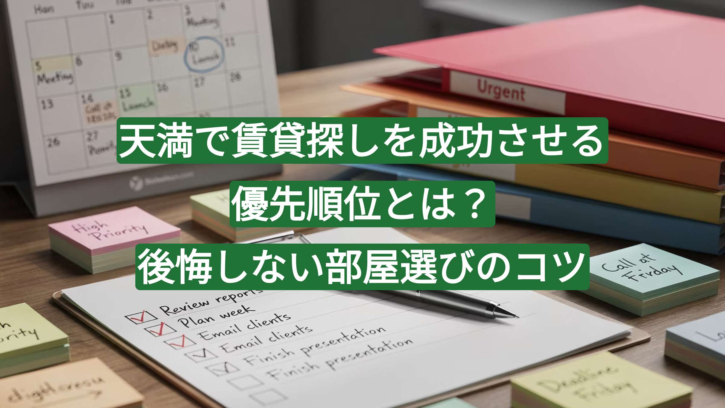 天満で賃貸探しを成功させる優先順位とは？後悔しない部屋選びのコツの画像