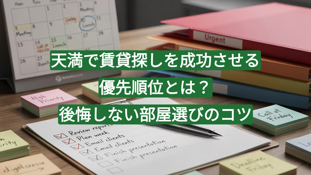 天満で賃貸探しを成功させる優先順位とは？後悔しない部屋選びのコツの画像