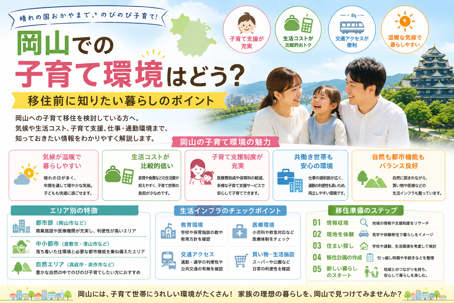 岡山での子育て環境はどう?移住前に知りたい暮らしのポイントの画像