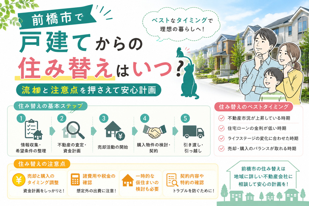 前橋市で戸建てからの住み替えはいつ？流れと注意点を押さえて安心計画の画像