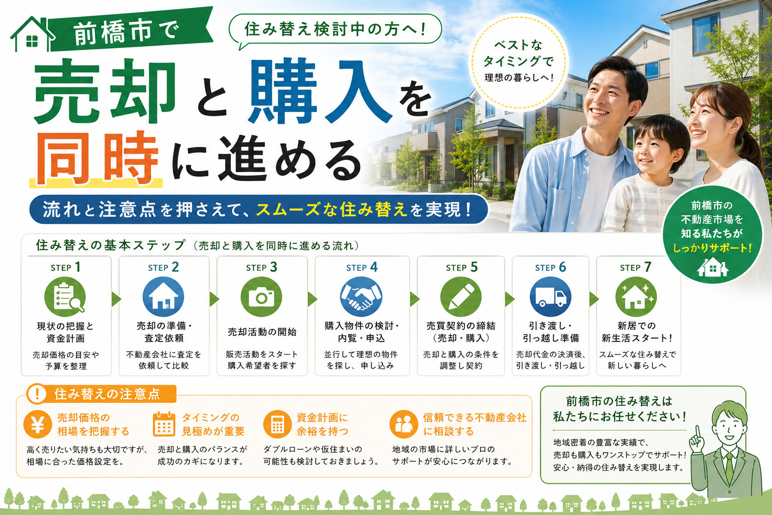 前橋市で住み替え検討中の方へ！売却と購入を同時に進める流れと注意点の画像