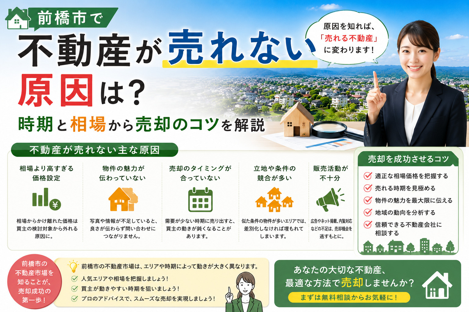 前橋市で不動産が売れない原因は？時期と相場から売却のコツを解説の画像