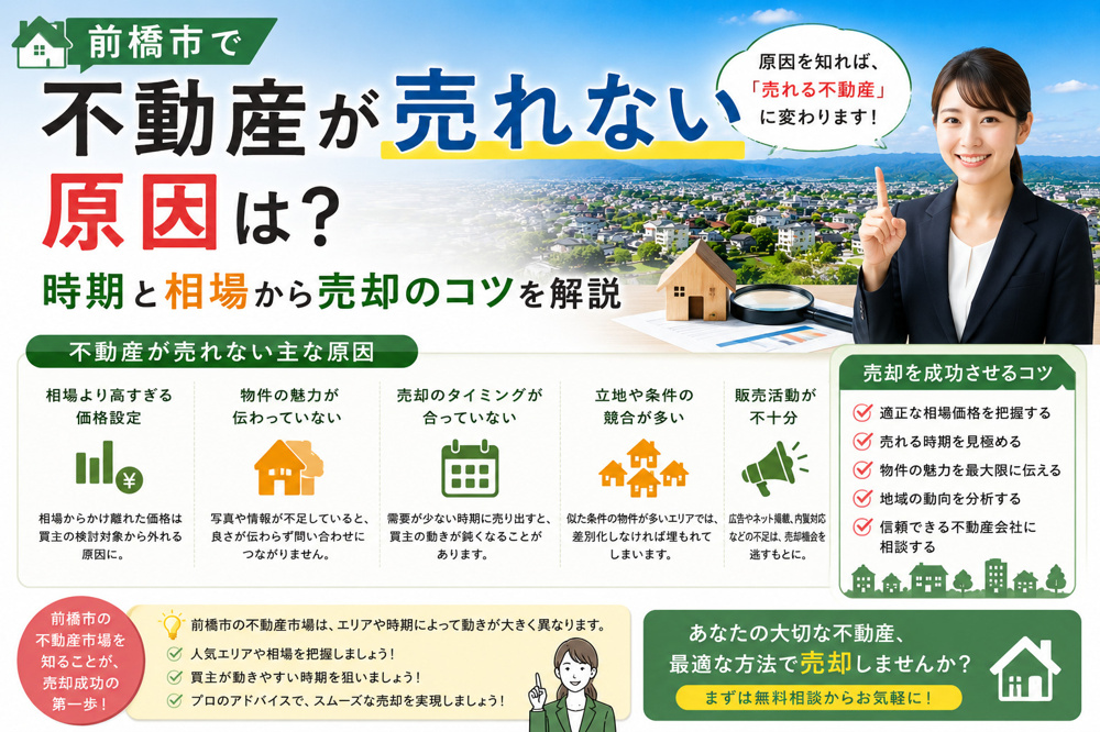 前橋市で不動産が売れない原因は？時期と相場から売却のコツを解説の画像
