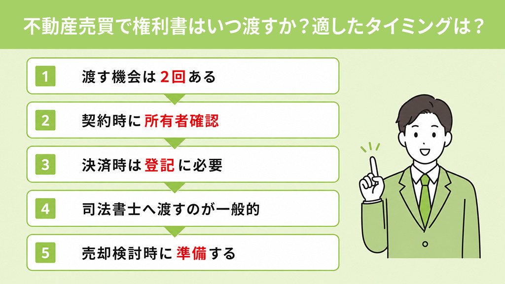不動産売買で権利書はいつ渡すか？適したタイミングは？