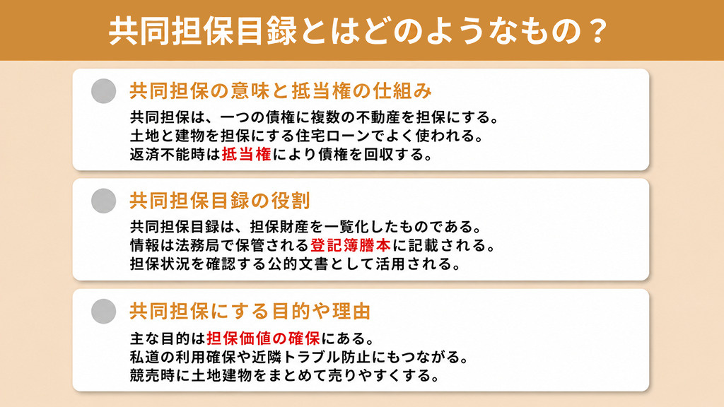共同担保目録とはどのようなもの？