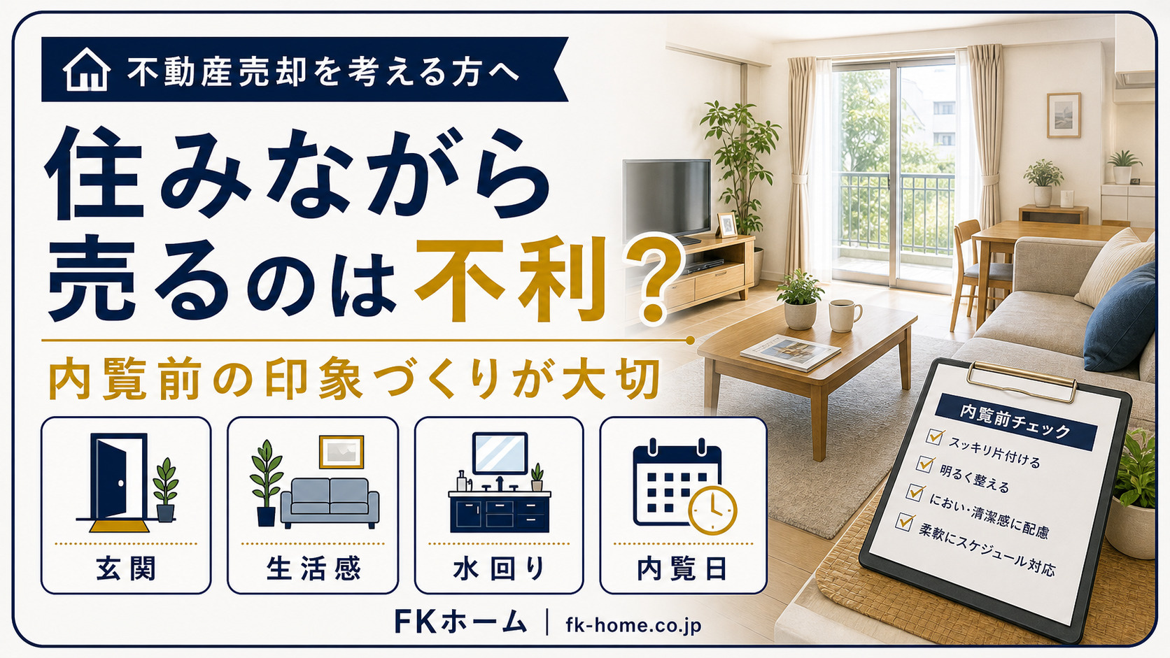 不動産売却で「住みながら売る」のは不利？内覧対応・生活感・売却準備のポイントの画像
