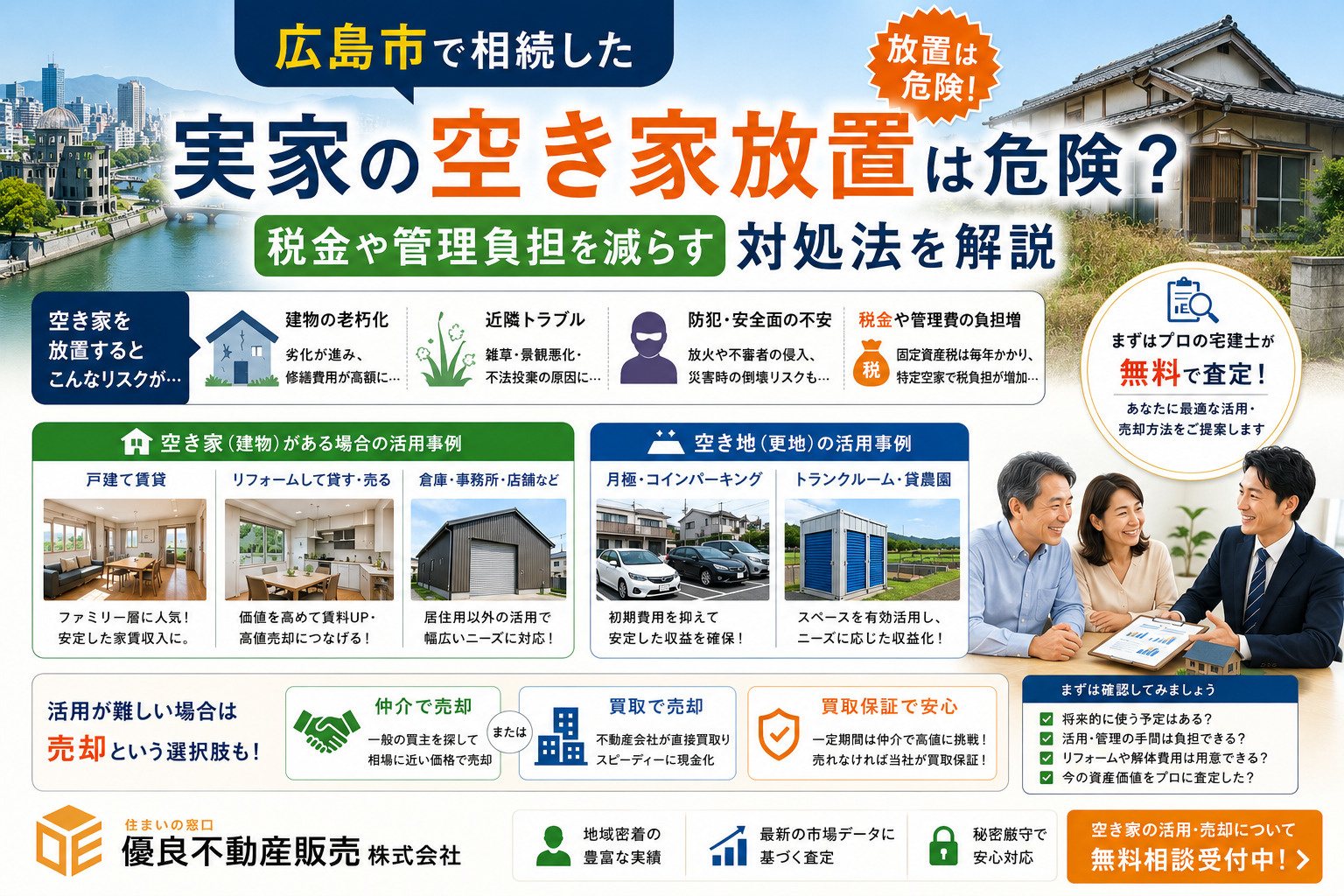 広島市で相続した実家の空き家放置は危険？税金や管理負担を減らす対処法を解説の画像