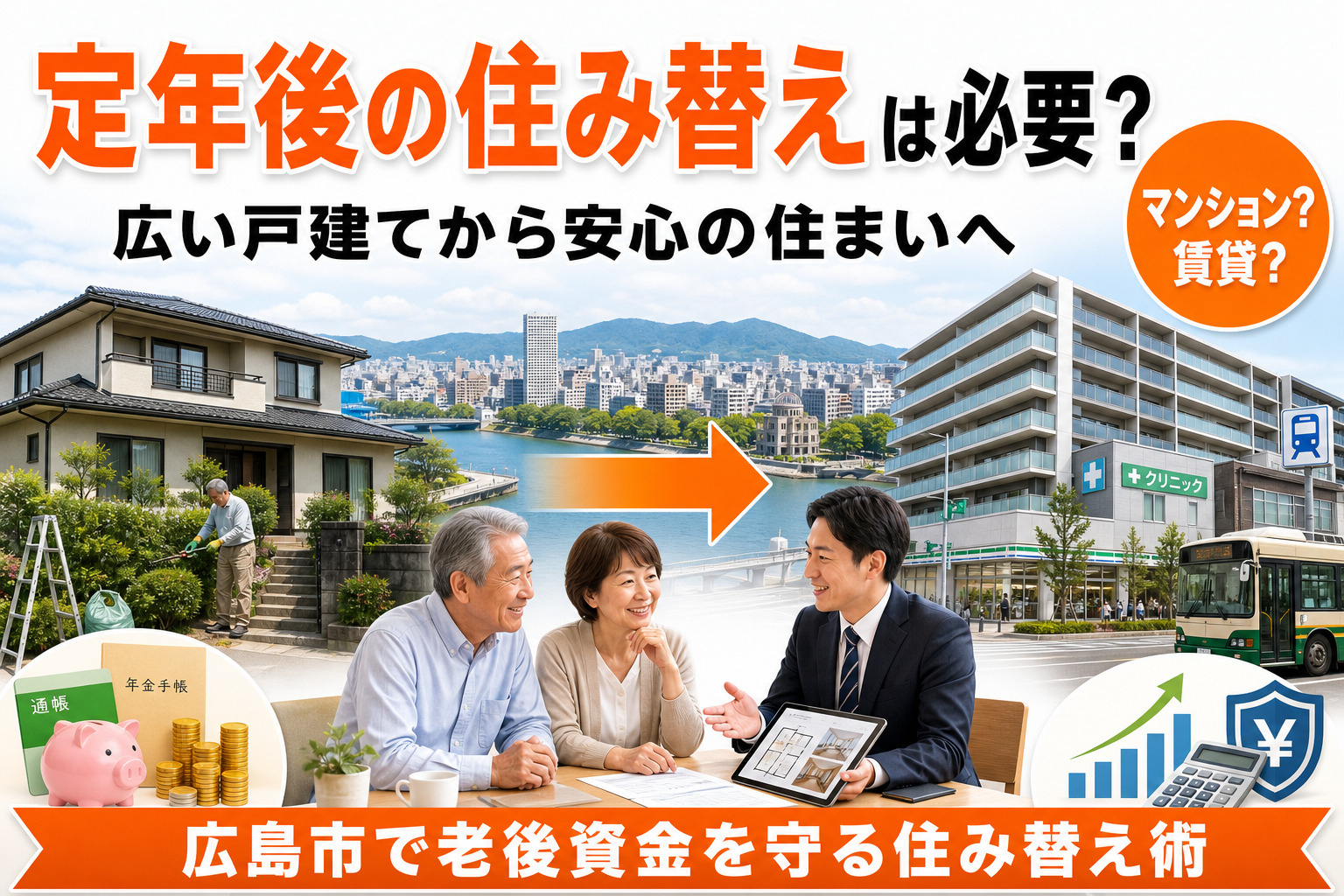 定年後の住み替えは必要？広島市で戸建て売却しマンションや賃貸を検討するポイントの画像
