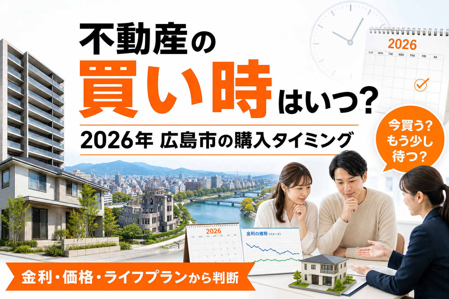 不動産の買い時は今？待つべき？広島市の価格推移と後悔しない購入タイミングの画像