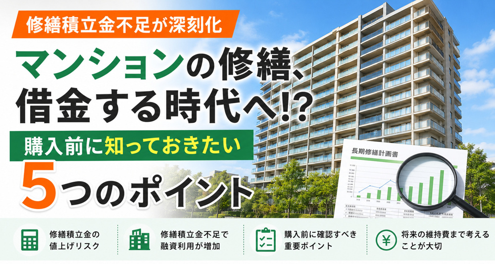 マンション修繕積立金不足が深刻化｜中古マンション購入前に確認したいポイントの画像