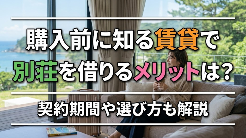 購入前に知る賃貸で別荘を借りるメリットは？契約期間や選び方も解説の画像