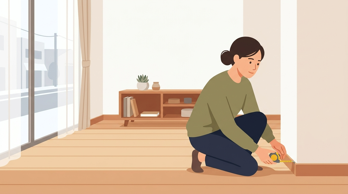 床や壁の状態を確認する様子 ※イメージ