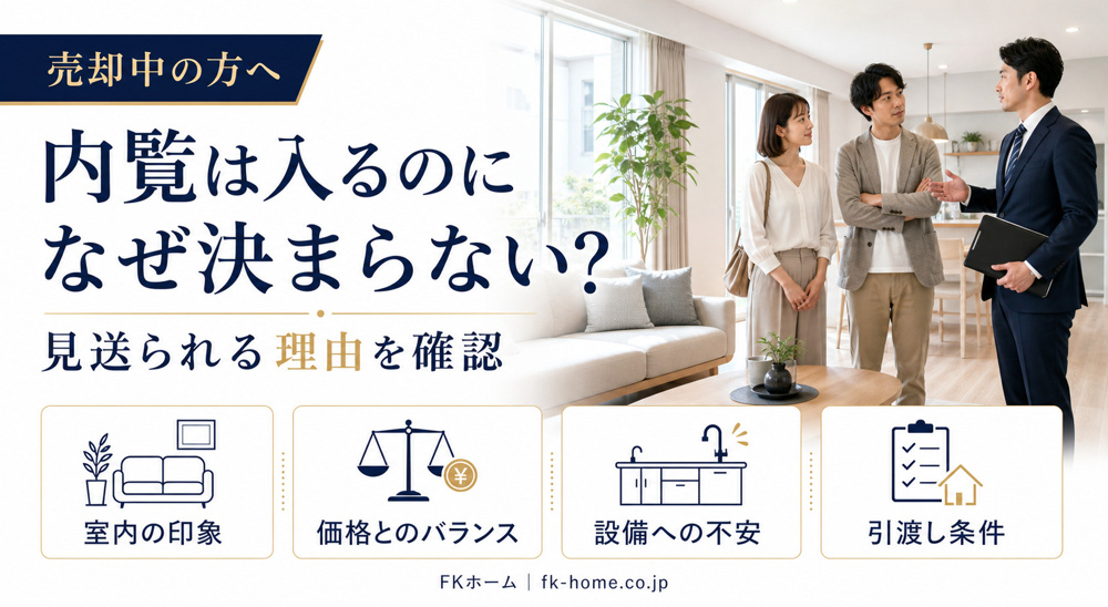 「不動産売却で内覧は入るのに決まらないのはなぜ？見送られる理由と改善ポイント」の画像