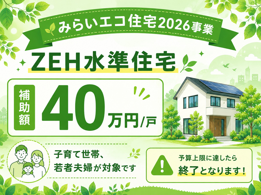 【40万円補助金対象】今がチャンス！新築戸建て住宅がお得に購入できますの画像