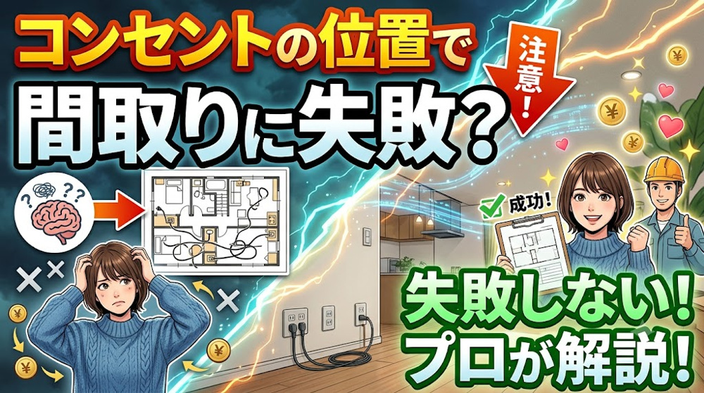 コンセントの位置で間取りに失敗？後悔しない計画のコツを解説の画像