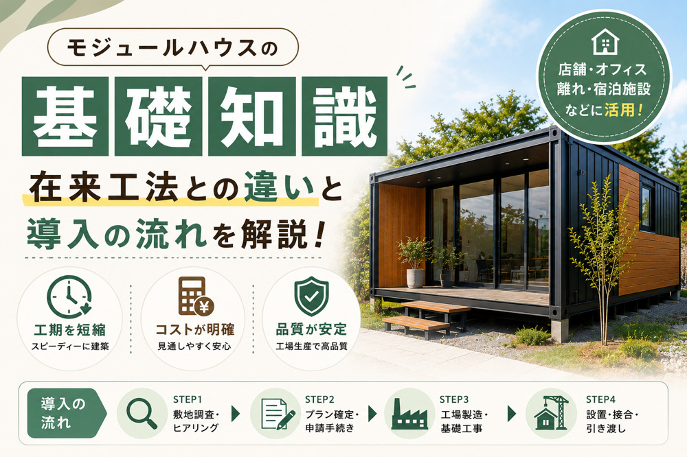 モジュールハウスの基礎知識｜在来工法との違いと導入の流れを解説！の画像