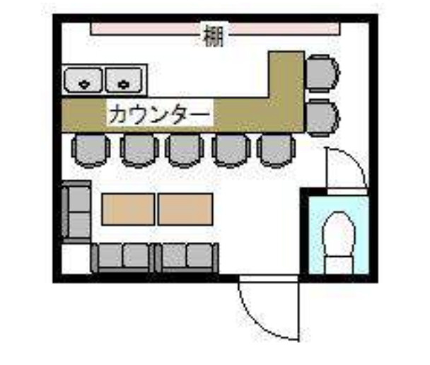 弁天町駅前エリア！レジャービル４階！ＢＡＲ居抜き！約6.７坪！敷金礼金無し！の画像