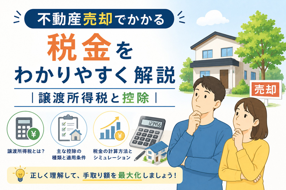 不動産売却でかかる税金をわかりやすく解説｜譲渡所得税と控除の画像