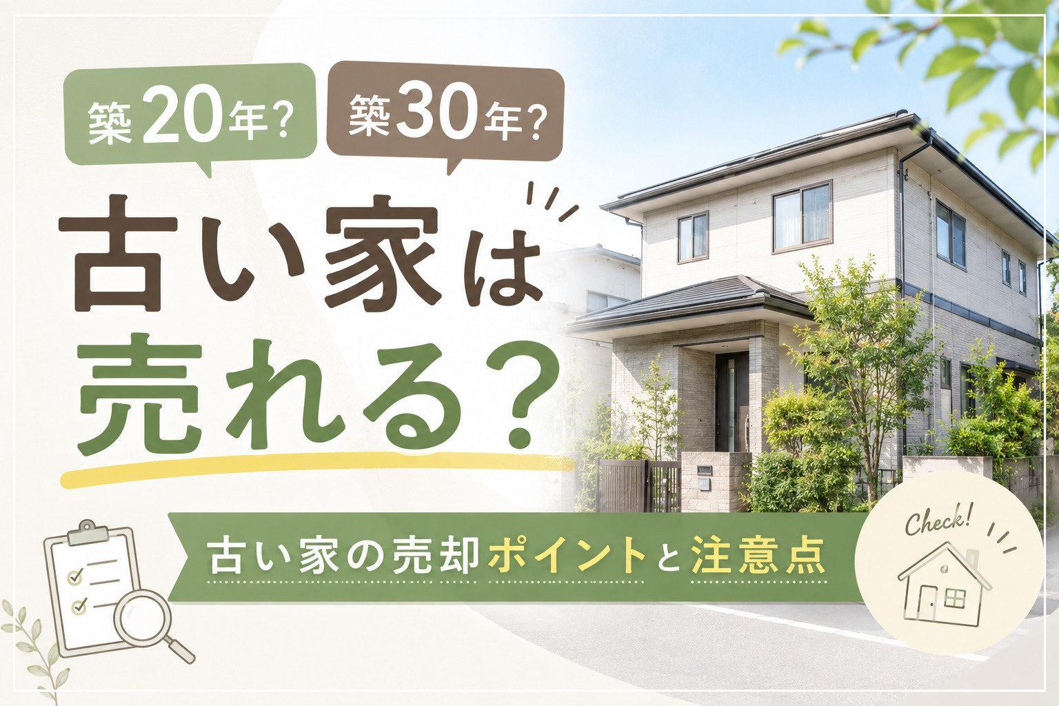 築20年30年の家は売れる？古い家の売却ポイントと注意点の画像