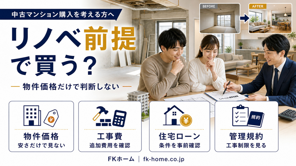 中古マンション購入で「リノベーション前提」はあり？費用・住宅ローン・物件選びの注意点の画像