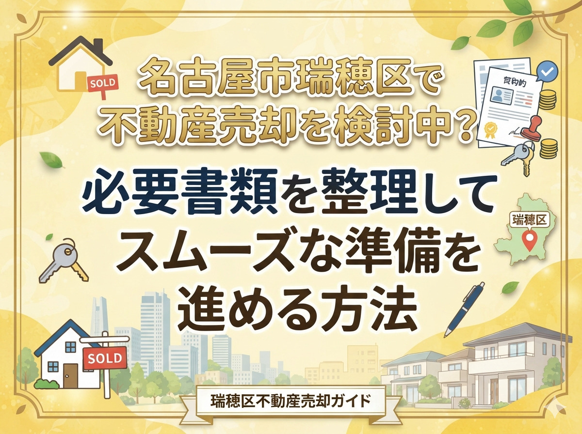名古屋市瑞穂区で不動産売却を検討中？必要書類を整理してスムーズな準備を進める方法の画像