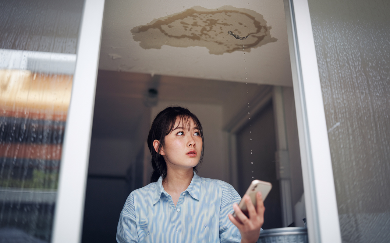 梅雨の賃貸で雨漏りが不安な方へ対応策は?入居者が知っておきたい正しい手順と相談のコツの画像