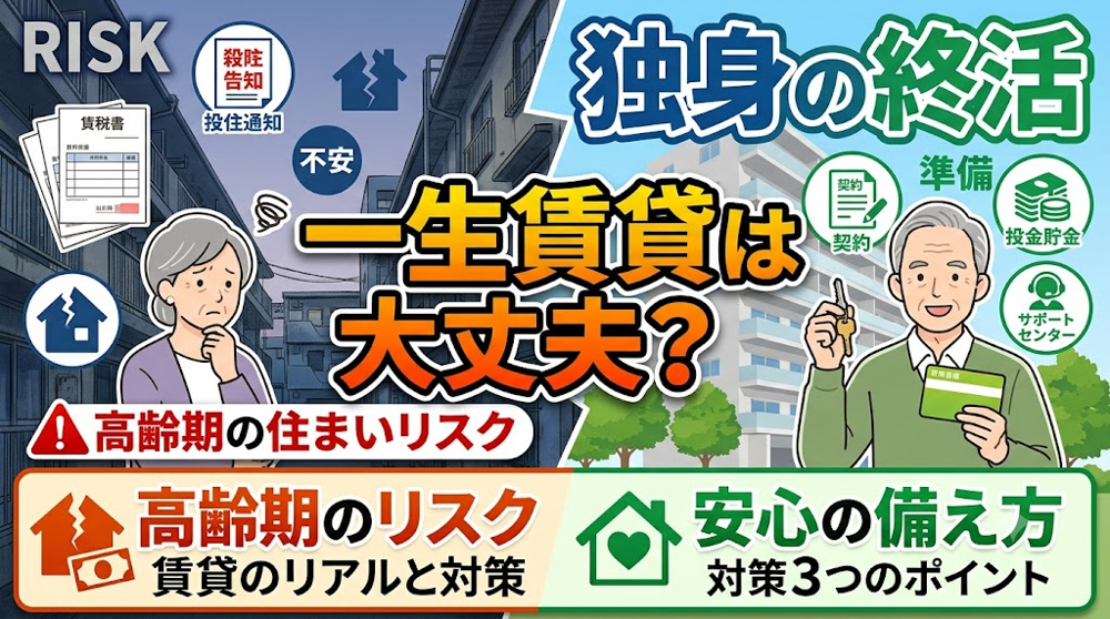 独身の終活で一生賃貸は大丈夫？高齢期の住まいリスクと安心の備え方の画像