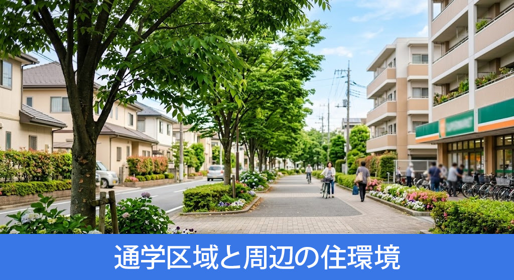 「坂戸市立住吉中学校」の通学区域と周辺の住環境
