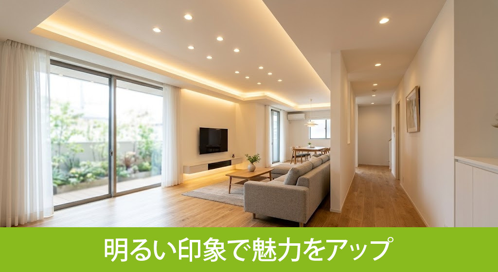 照明をつけ明るい印象で魅力をアップ