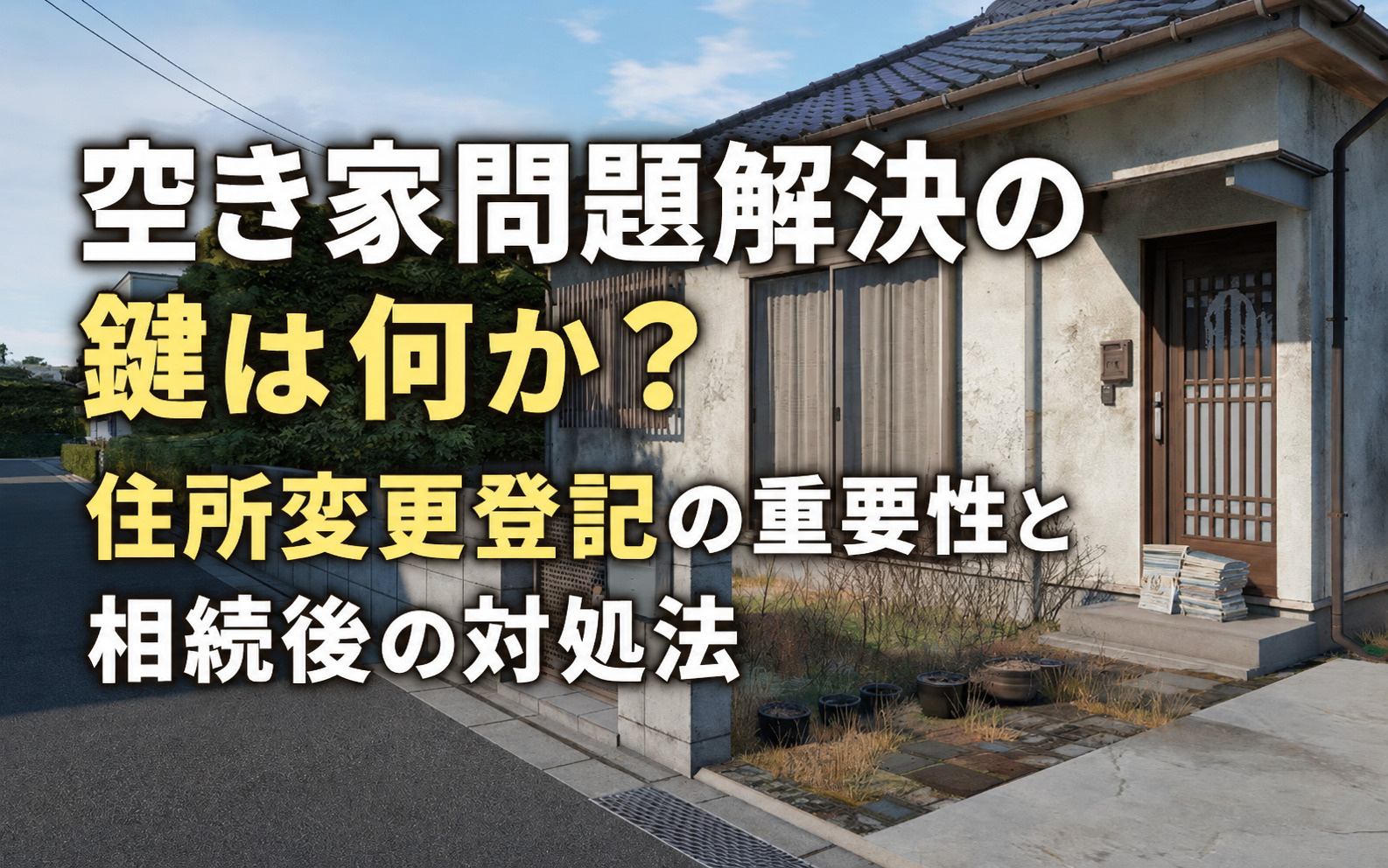 【最新版】空き家問題解決の鍵は何か？住所変更登記の重要性と相続後の対処法の画像
