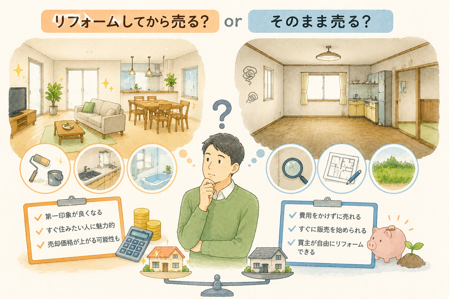 中古住宅はリフォームしてから売るべき？そのまま売るべき？の画像