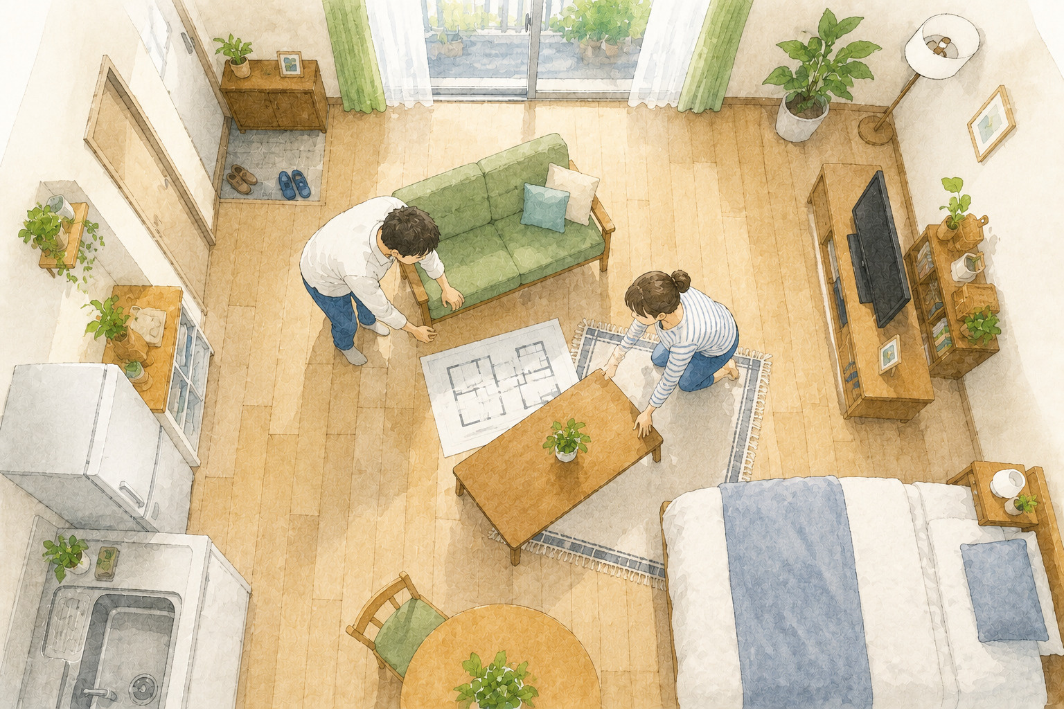 賃貸住宅で失敗しない家具のレイアウト｜部屋を広く使うコツの画像