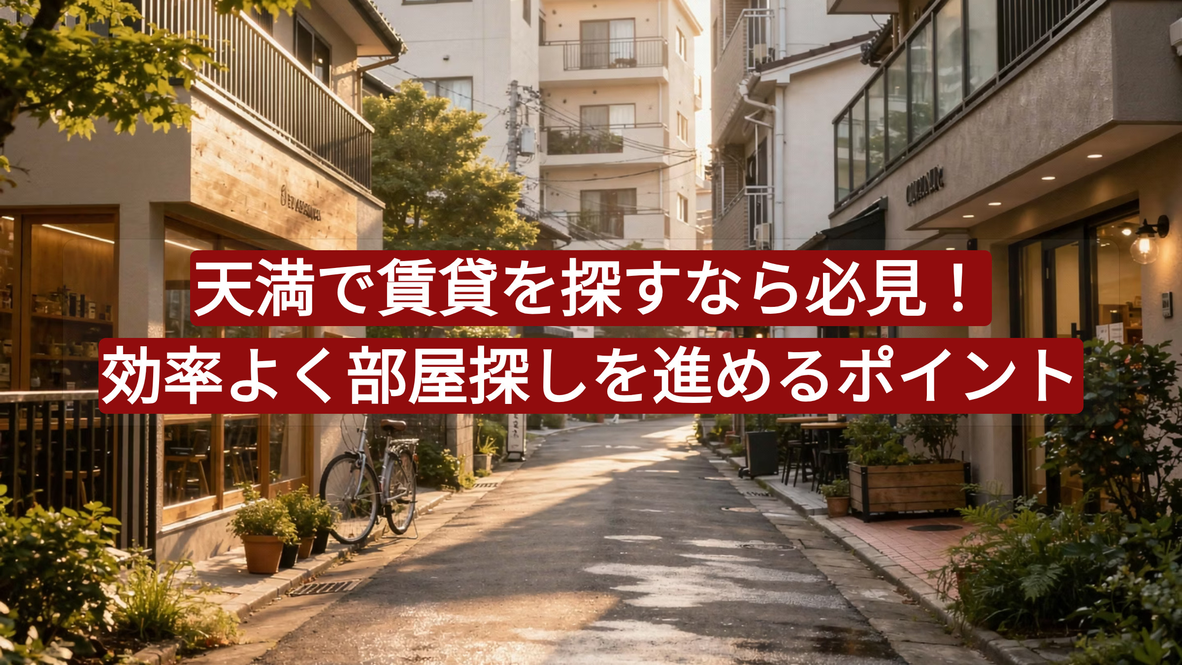 天満で賃貸を探すなら必見！効率よく部屋探しを進めるポイントの画像