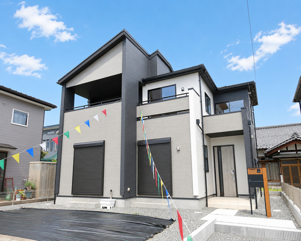 南アルプス市百々 新築全2棟 1号棟 2号棟を比較紹介｜南道路 オール電化 長期優良住宅 4LDK 駐車並列3台の子育て世代向け新築戸建の画像
