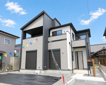 南アルプス市百々 新築全2棟 1号棟 2号棟を比較紹介｜南道路 オール電化 長期優良住宅 4LDK 駐車並列3台の子育て世代向け新築戸建の画像