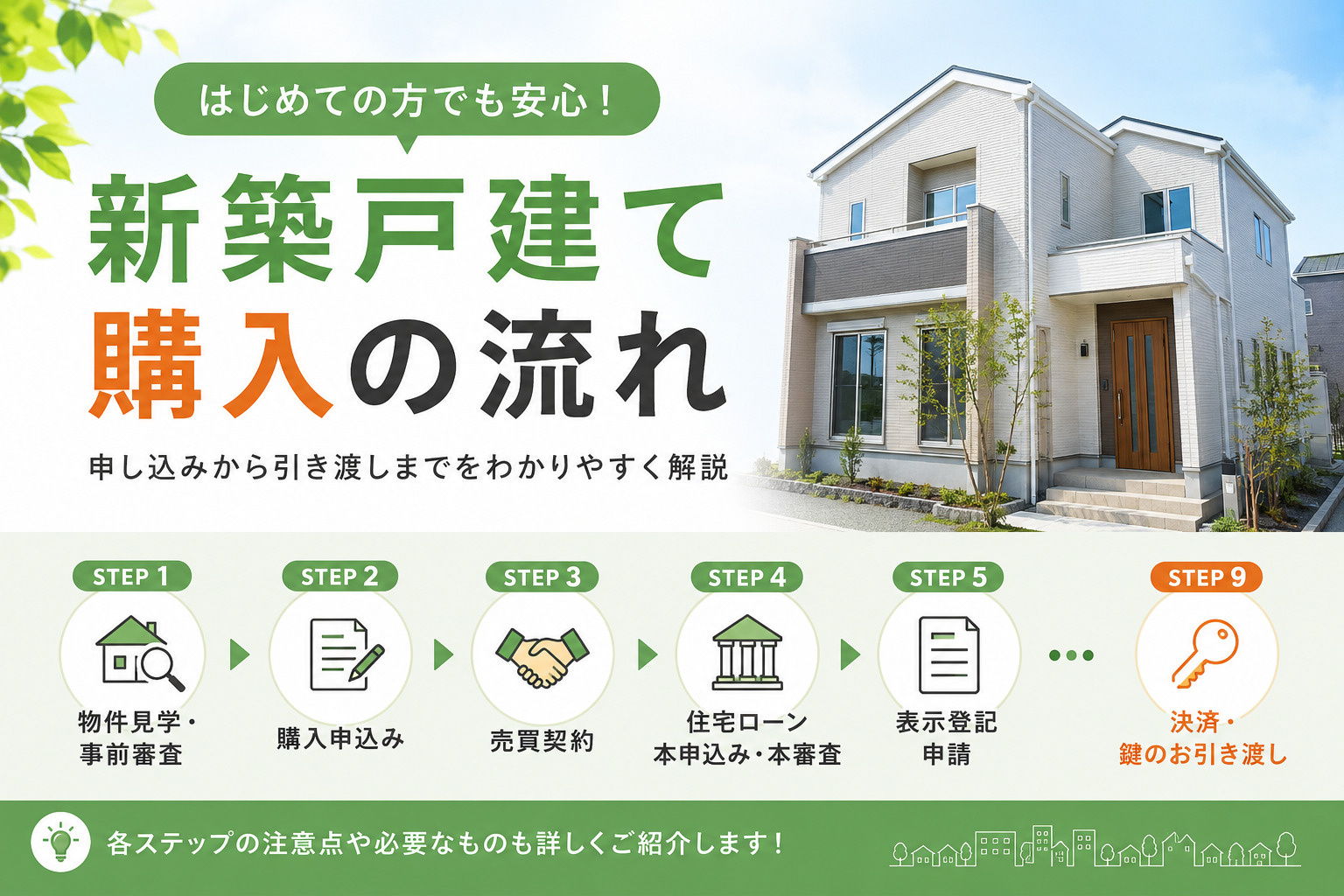 新築戸建て購入の流れ 申し込みから引き渡しまでを解説の画像
