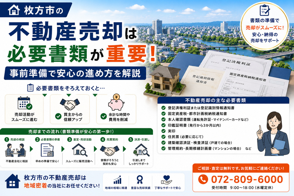 枚方市の不動産売却は必要書類が重要！事前準備で安心の進め方を解説の画像