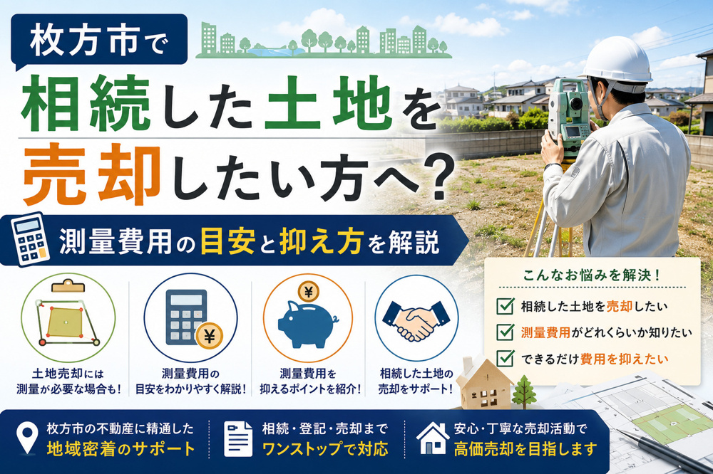 枚方市で相続した土地を売却したい方へ？測量費用の目安と抑え方を解説の画像