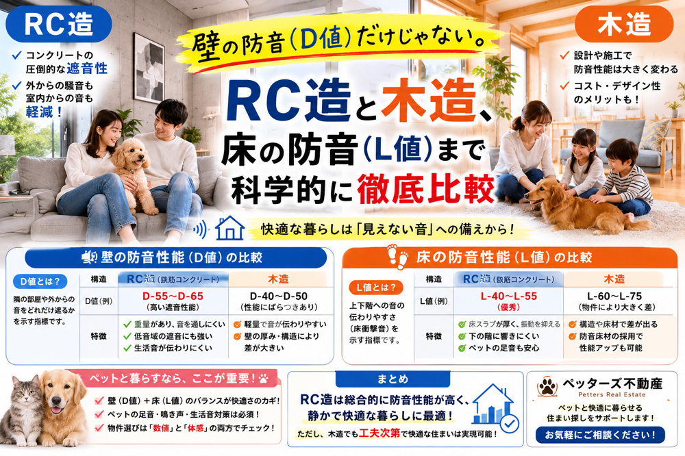 壁の防音（D値）だけじゃない。RC造と木造、床の防音（L値）まで科学的に徹底比較の画像